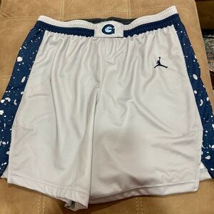 Jordan Men's Georgetown Basketball Shorts in Gray with Blue Pattern